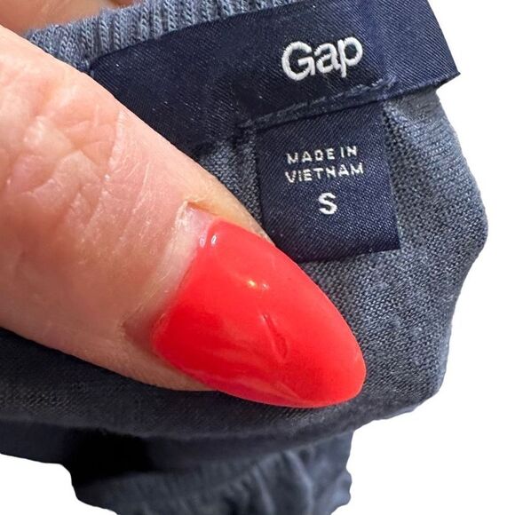 GAP dusty blue elastic waist square neck sleeveless mini dress SIZE SMALL - Picture 3 of 7